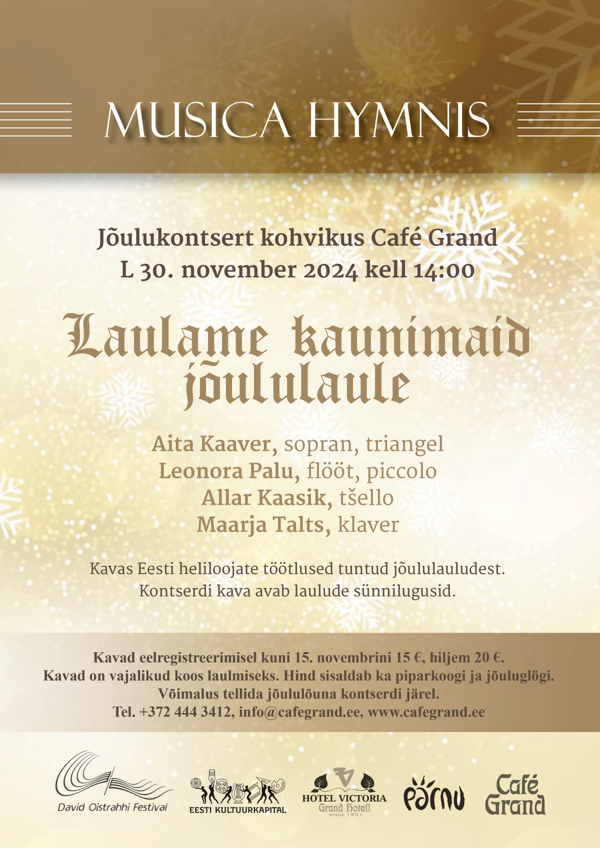 joulukontsert 30 11 2024 cafe grand parnu